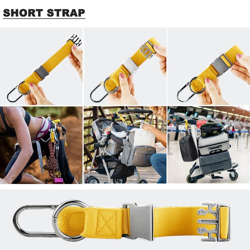 ZINZ ZINZ Elastic Jacket Gripper Travel Strap with D-Ring Hooks and Buckle, Suitcase Straps Belts Travel Accessories, Makes Your Hands Free,Yellow  - Image 4