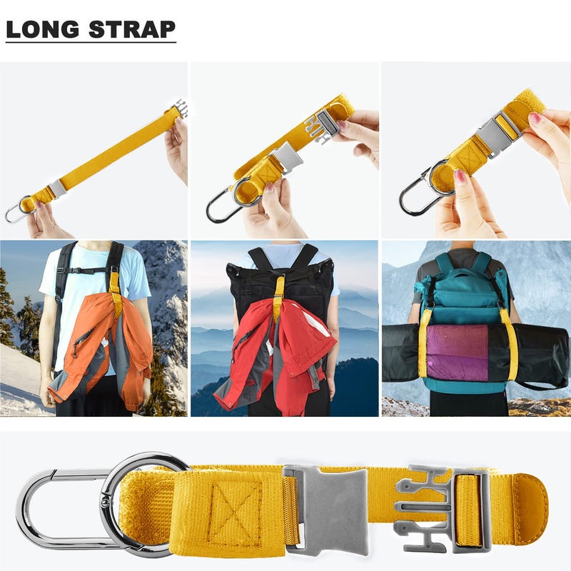 ZINZ ZINZ Elastic Jacket Gripper Travel Strap with D-Ring Hooks and Buckle, Suitcase Straps Belts Travel Accessories, Makes Your Hands Free,Yellow  - Image 5