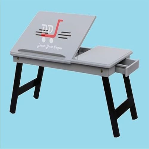 DDS Dream Decor Shoppee Portable Laptop Table Adjustable Height with 1 Drawer (Grey) - Image 1