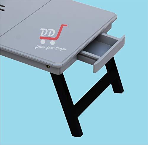 DDS Dream Decor Shoppee Portable Laptop Table Adjustable Height with 1 Drawer (Grey) - Image 4