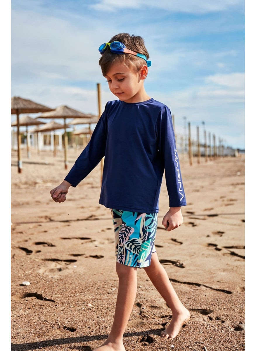 Marina Navy Blue Patterned Boy Shorts B2431  - Image 2