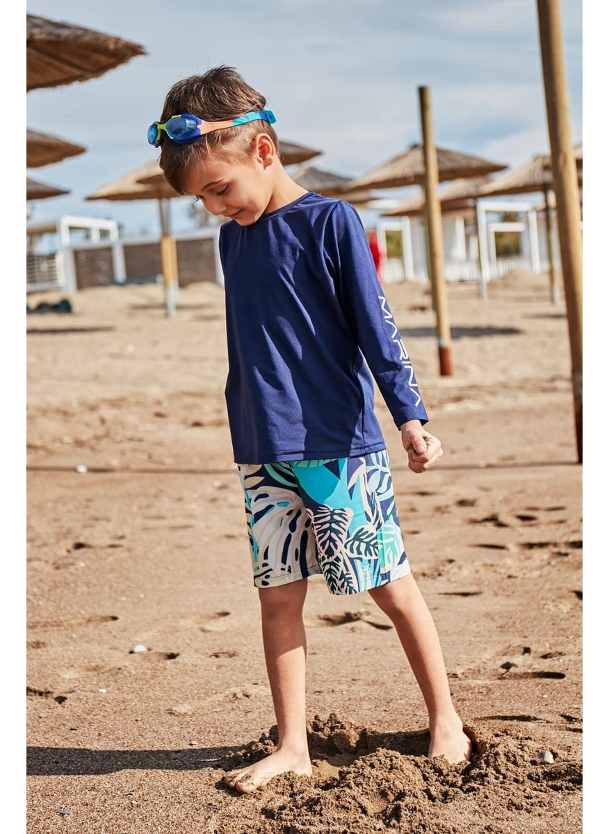 Marina Navy Blue Patterned Boy Shorts B2431  - Image 4