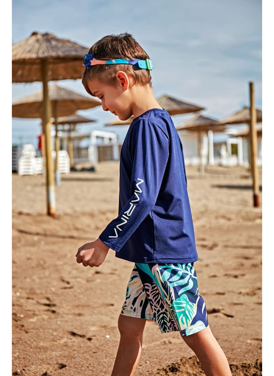 Marina Navy Blue Patterned Boy Shorts B2431  - Image 1