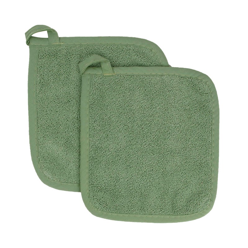 RITZ Terry Potholder & Hot Pad: Unparalleled Heat Resistant, Durable 100% Cotton â€“ Ergonomically Designed for Optimal Grip â€“ Easy-Care Machine Washable â€“ 2-Pack, Juniper - Image 1