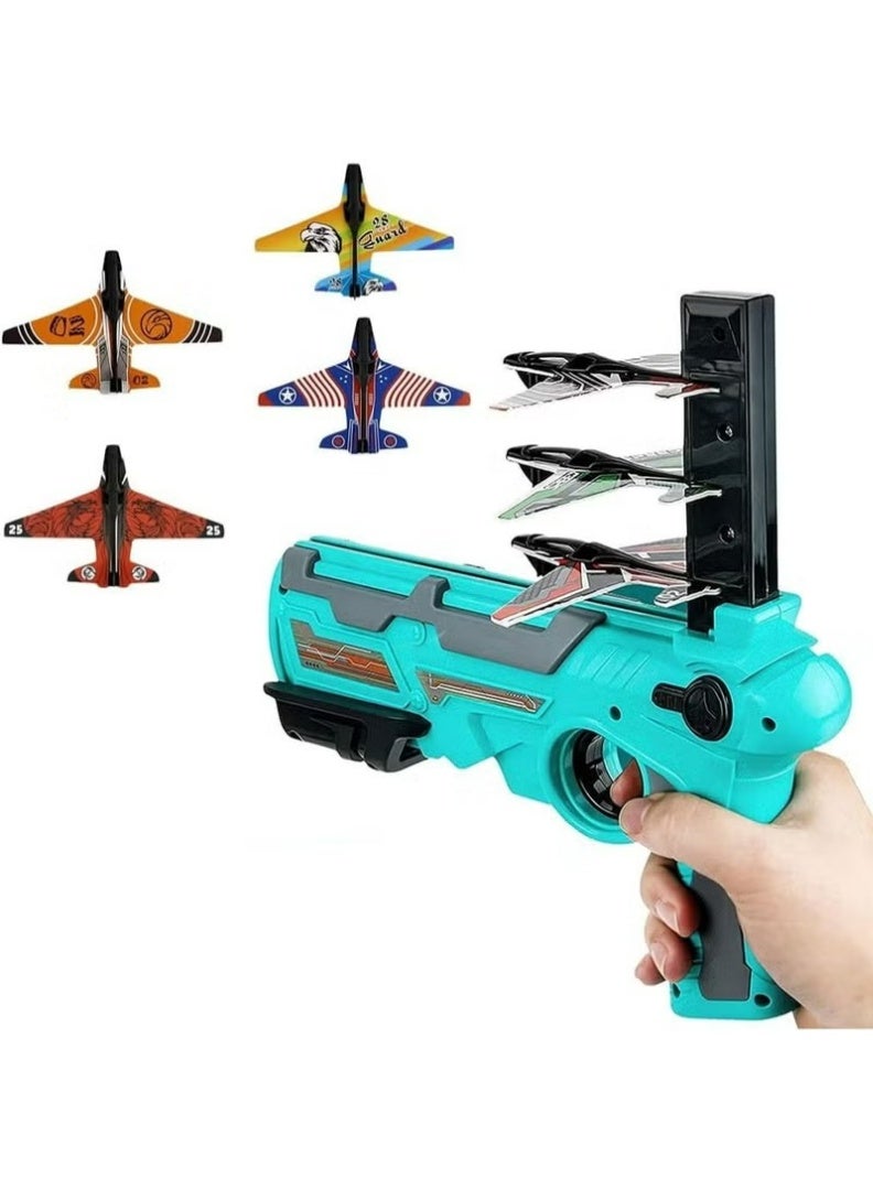 Flying Airplane Launcher Toy with Foam Planes, Air Battle Gun Shooting Game for Kids, Outdoor Ejector Plane Toy Gift for Boys & Girls - Image 1