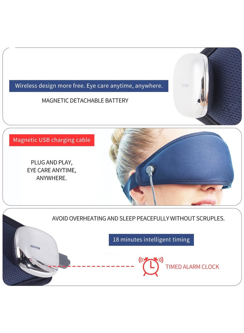 SYOSI Cordless Heated Eye Mask with Vibration – Warm and Cold Compress Eye Massager for Dry Eyes, Fatigue, Puffy Eyes, Blepharitis, Migraine Relief, 3D Contoured Sleep Mask for Improved Sleep – New Upgrade - Image 5