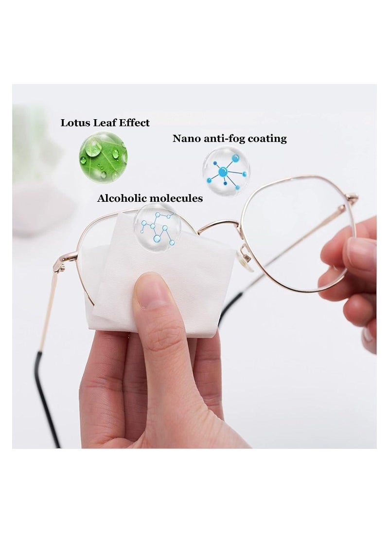 SYOSI - 100 Pack Anti Fog Wipes for Glasses, Individually Wrapped Lens Cleaner Wipes Pre-Moistened Lens & Screen Cleaning Wipes, Individual Wrapped Antifog for Eyeglass Cleaner - Image 1