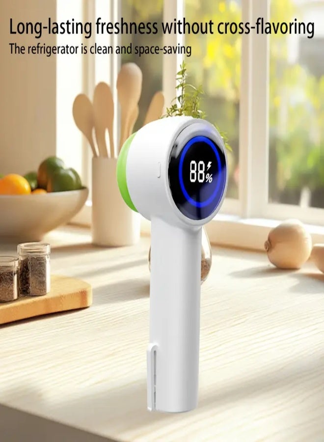 ارواق جهاز غلق مفرغ من الهواء محمول بشاشة رقمية KZ-90 - قابل لإعادة الشحن عبر USB، يوفر الطعام تلقائيًا للأكياس والزجاجات وبرطمانات ماسون - أداة مطبخ صغيرة الحجم وموفرة للمساحة (أبيض) - Image 4