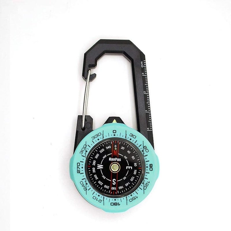 C Button Compass With Two Indexing Systems Waterproof Carabiner Outdoor Hanging Pointer - Image 1
