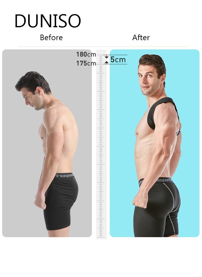 DUNISO Posture Corrector for Women and Men, Back Brace Fully Adjustable & Comfy, Support Straightener for Spine, Neck, Clavicle and Shoulder, Improves Posture and Pain Relief  - Image 4