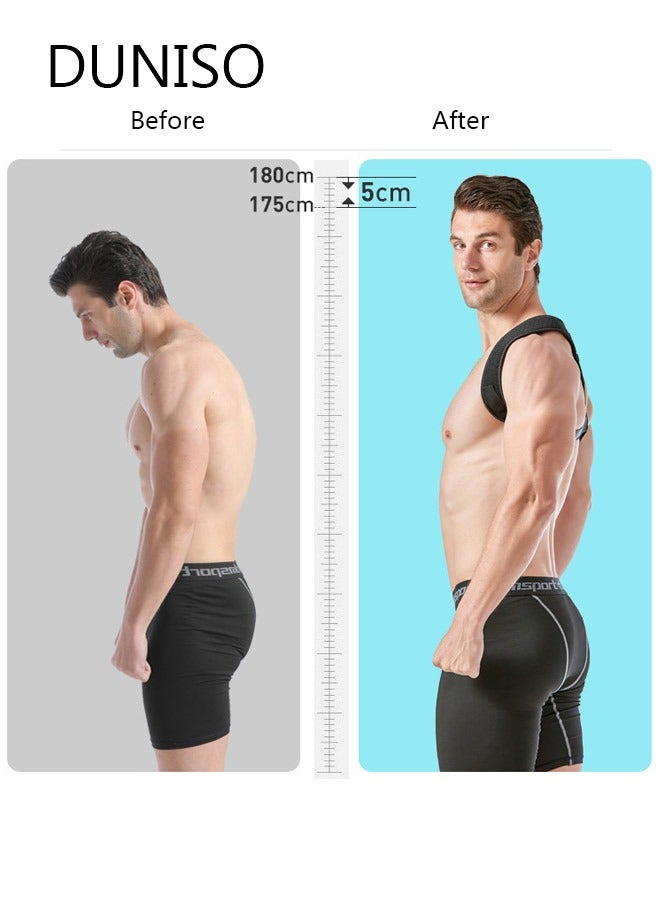DUNISO Posture Corrector for Women and Men, Back Brace Fully Adjustable & Comfy, Support Straightener for Spine, Neck, Clavicle and Shoulder, Improves Posture and Pain Relief - Image 3
