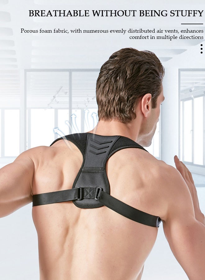DUNISO مصحح الوضعية للنساء والرجال، دعامة الظهر قابلة للتعديل بالكامل ومريحة، تدعم مكواة فرد العمود الفقري والرقبة والترقوة والكتف، ويحسن الوضعية وتخفيف الألم - Image 2