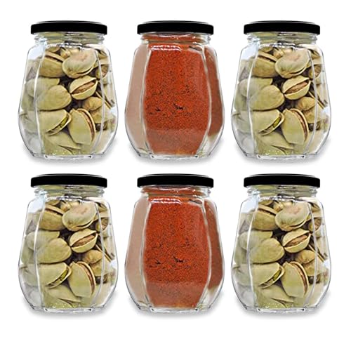 CROCO JAR Croco Crown Shape Glass Jars Container With Airtight Snug Seal and Rustproof Metal Lid, Spice & Honey Glass Jars (500Ml) (Transparent, 8) - Image 4