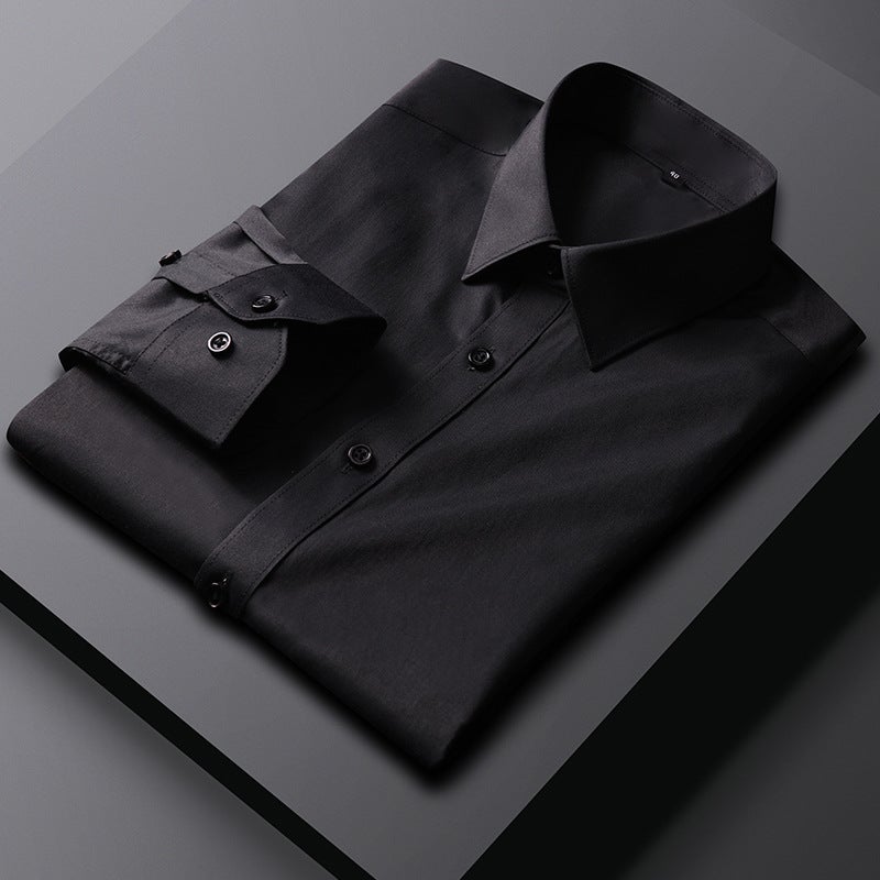 Spring Long Sleeve Mens Formal Work Shirt 0535-2 Blue  - Image 4
