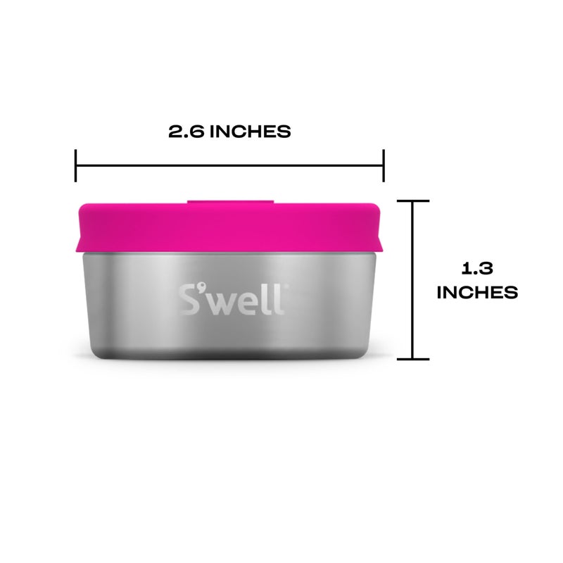 S'well Stainless Steel Condiment Container Set of Two, 2oz, Dragonfruit/Kiwi, Single Walled Durable Construction, Leakproof Silicone Lids, Dishwasher Safe - Image 4