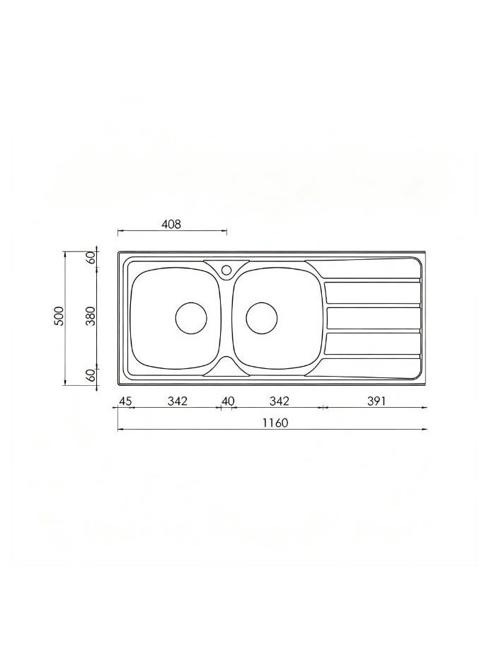CM UNIVERSAL 015457 Stainless Steel Double Bowl Kitchen Sink – Modular Sink with Drainboard, Rust-Resistant Design & Dual Depth Bowls - Image 2