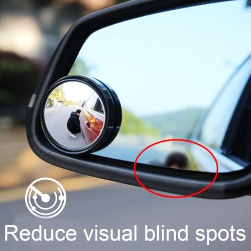 FLAVION HD Glass Blind Spot Mirror Round 360° Side View Blindspot with Frame, Self-Adhesive for Universal Car Fit with Adjustable Angle, Easy Installation for Cars, SUVs,Trucks(BLACK, PACK OF 2) - Image 5