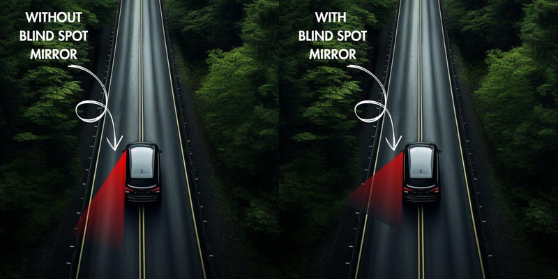 FLAVION HD Glass Blind Spot Mirror Round 360° Side View Blindspot with Frame, Self-Adhesive for Universal Car Fit with Adjustable Angle, Easy Installation for Cars, SUVs,Trucks(BLACK, PACK OF 2) - Image 4
