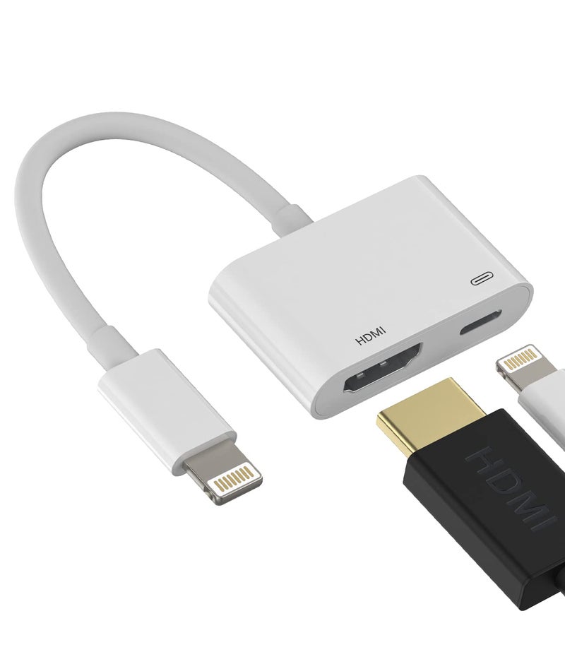 HOYULLI Lightning to HDMI Adapter for TV, iPhone 12, 13, Pro Compatible, 1080p Resolution, Easy to Use, Wide Compatibility - Image 1