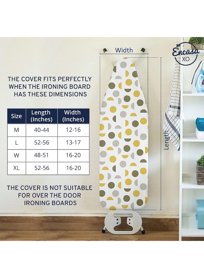 Encasa XO Encasa XO Ironing Board Cover and Pad 49x18  Thick 3mm Felt Padding Drawstring Tightening  Lock Easy Fit Scorch  Stain Resistant Fits Wide Ironing Board  Black Arrow  - Image 3