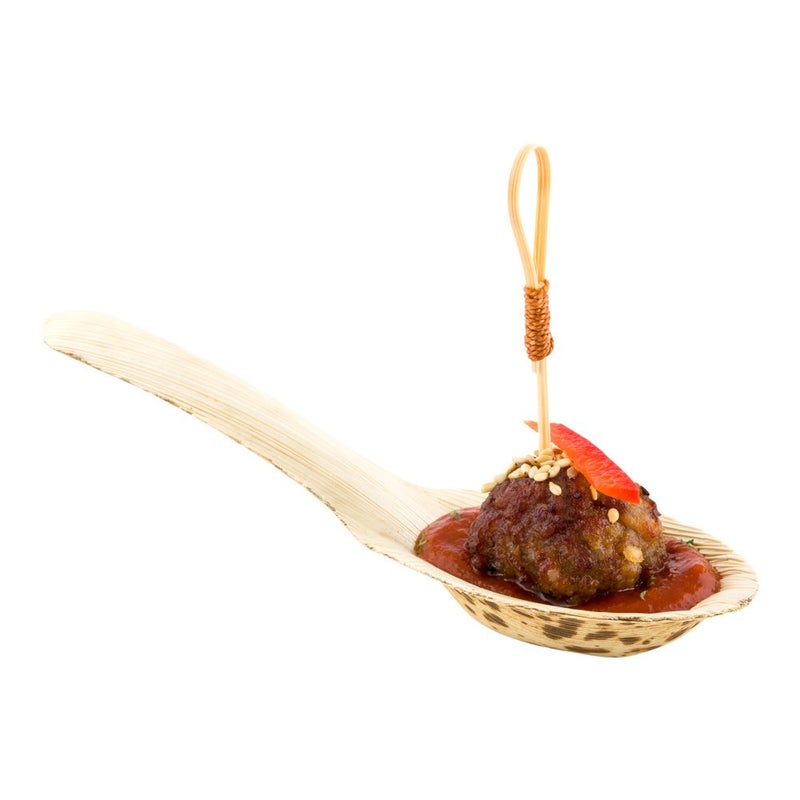 Restaurantware Restaurantware 35 Inch Disposable Bamboo Spoons 100 Mini Bamboo Spoons  Sustainable Durable Bamboo Eating Spoons For Picnics Birthdays Catered Events And Weddings  - Image 1
