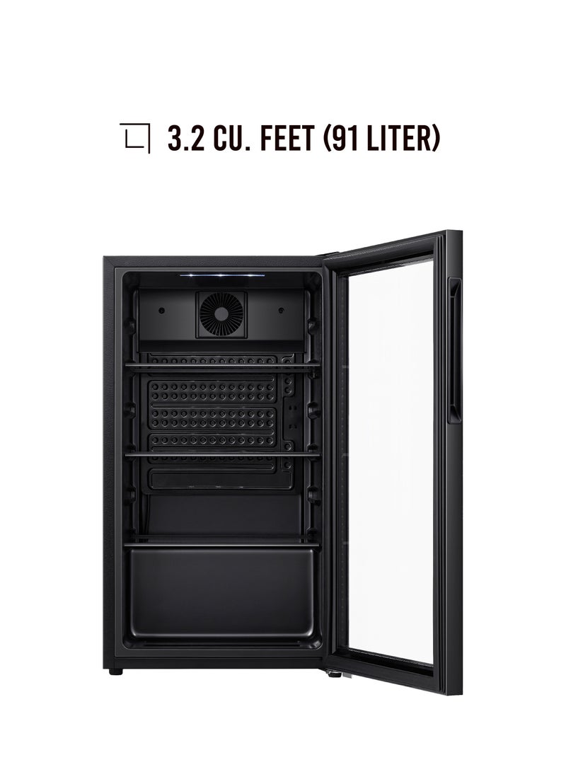 O2 Single Glass Door Digital Refrigerator, 3.2 Cubic Feet 94 Liter Capacity, OBC-94 - Image 3