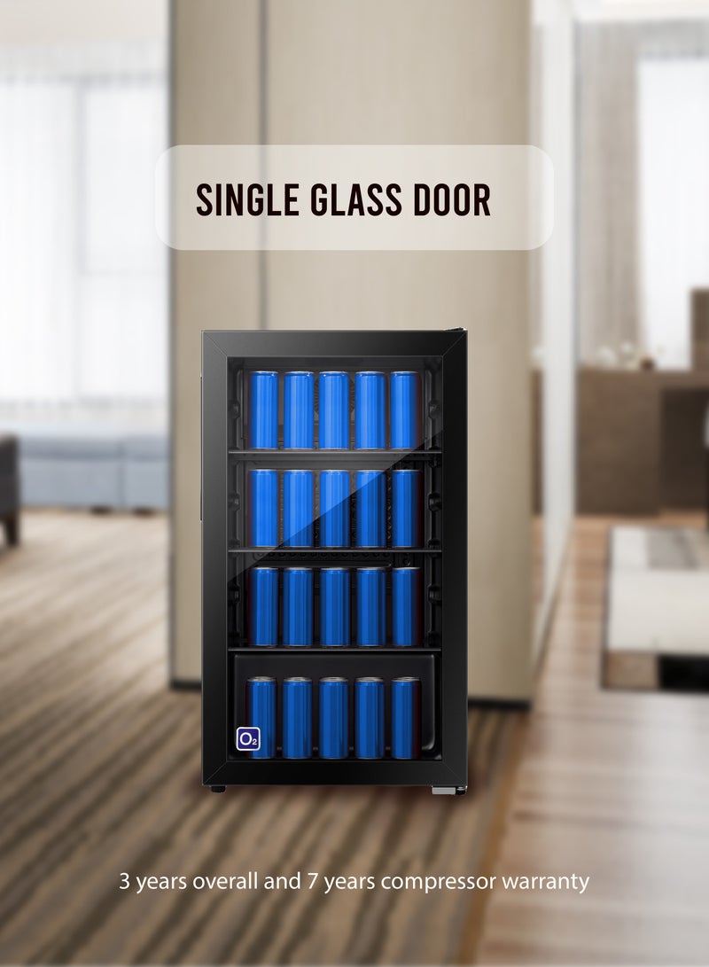 O2 Single Glass Door Digital Refrigerator, 3.2 Cubic Feet 94 Liter Capacity, OBC-94 - Image 4