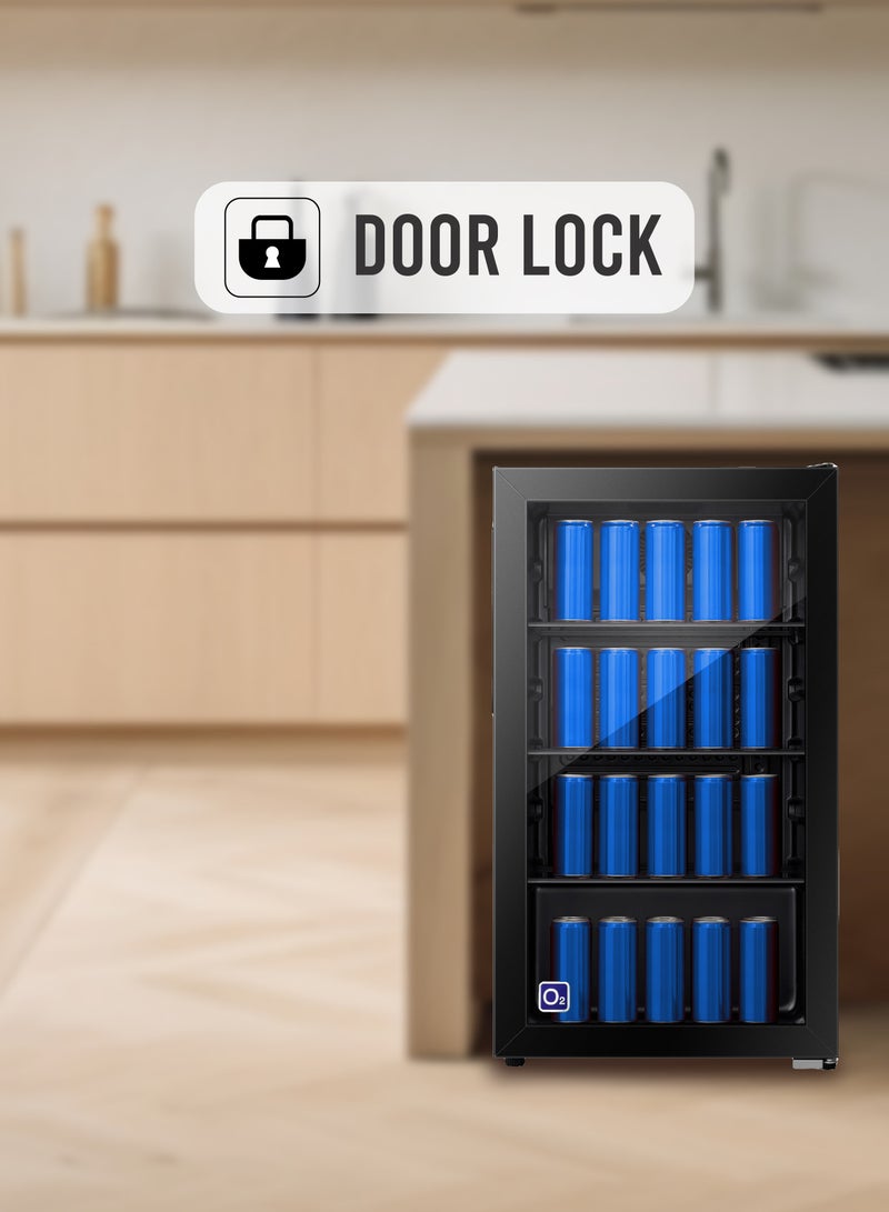 O2 Single Glass Door Digital Refrigerator, 3.2 Cubic Feet 94 Liter Capacity, OBC-94 - Image 5