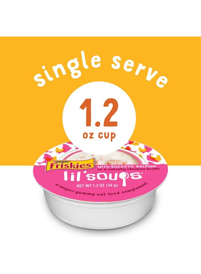 فريسكس طعام قطط رطب خالي من الحبوب من بورينا فريسكيز، مكافآت قابلة لللعق، عبوة متنوعة، حساء صغير مع سمك السلمون أو التونة أو الروبيان - (عبوة من 30 قطعة) أكواب سعة 1.2 أونصة - Image 5