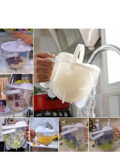 Generic Rice Washer Cup Strainer Colander Pitcher Soaking Bowl Sieve, Easy Washing Dish Rice Vegetable Grains Fruit Pasta Berry Quinoa Beans, Healthy Plastic Portable Home Kitchen  - Image 1