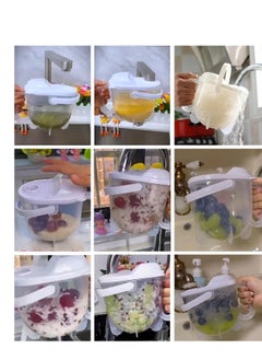 Generic Rice Washer Cup Strainer Colander Pitcher Soaking Bowl Sieve, Easy Washing Dish Rice Vegetable Grains Fruit Pasta Berry Quinoa Beans, Healthy Plastic Portable Home Kitchen  - Image 3