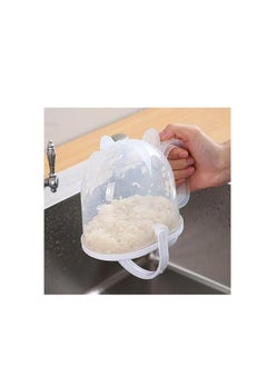 Generic Rice Washer Cup Strainer Colander Pitcher Soaking Bowl Sieve, Easy Washing Dish Rice Vegetable Grains Fruit Pasta Berry Quinoa Beans, Healthy Plastic Portable Home Kitchen  - Image 5