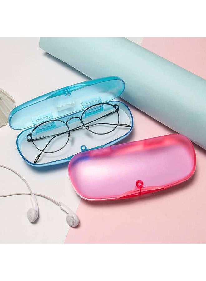 ZARSIO 3 Pieces Hard Shell Gl Cases Plastic Frosted Translucent Eyegl Case with Magnetic Closure (Blue+Pink+Gray) - Image 2