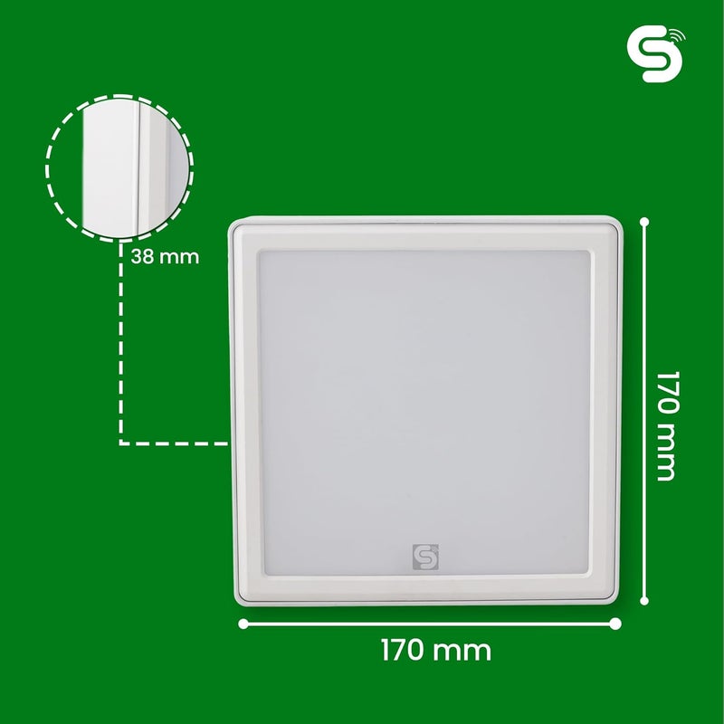 Esysense Inspire Sensing ESYSENSE 15W Motion Sensor Square LED Surface Panel Cool White Light 6500K Motion Sensor Panel Light for Home Outdoor Surface Mounted LED Down Light for Ceiling Pack of 1 ESYL09SF - Image 5