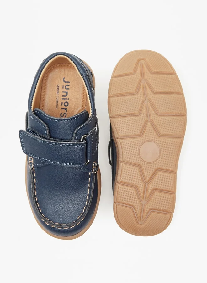 JUNIORS Boys Textured Loafers With Hook And Loop Closure