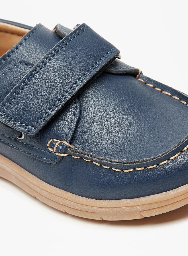 JUNIORS Boys Textured Loafers With Hook And Loop Closure