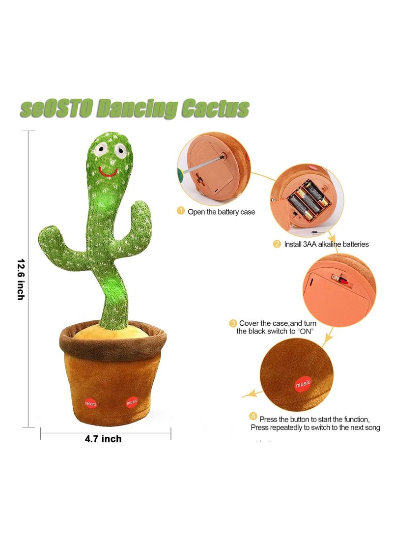 لعبة الصبار الراقص المتكلم المحشوة، لعبة الصبار الراقص، دمية قطيفة إلكترونية هدايا ليوم الطفل العالمي - Image 2