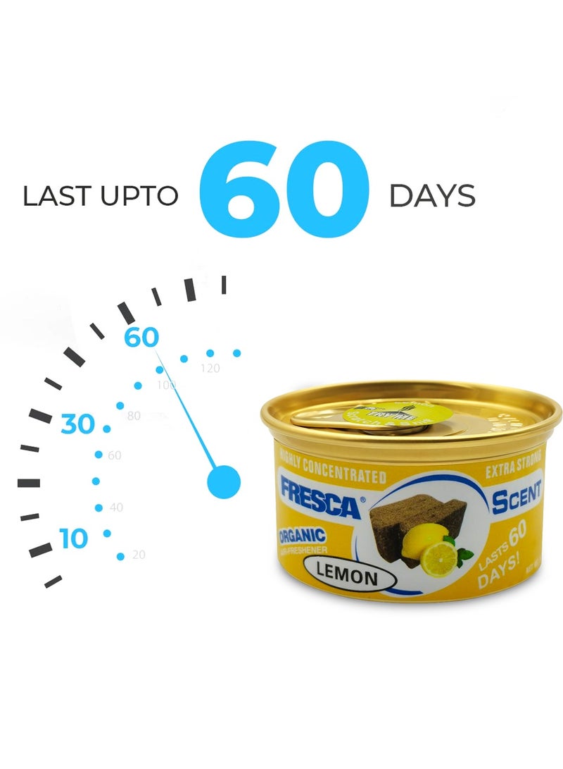 Organic Fresca Scent Lemon Can Air Freshener 42g Highly Concentrated, Long Lasting up to 60 Days AS-560-LM - Image 4