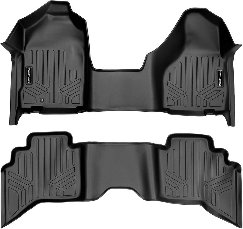 SMARTLINER Floor Mats 1st Row 1 Piece and 2nd Row Liner Set Black for 2002-2008 Ram 1500/2003-2009 Ram 2500/3500 Quad Cab - Image 1