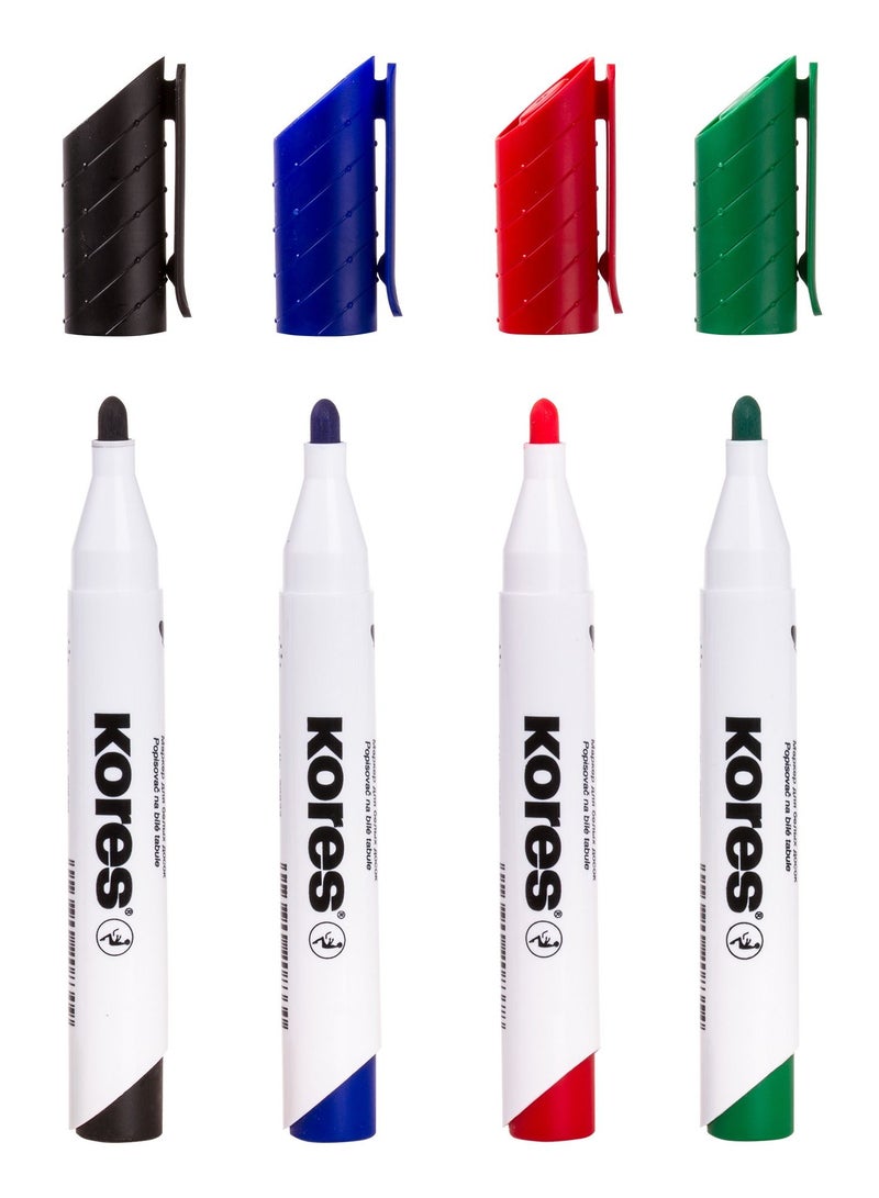Kores Set of 4 Round Tip Whiteboard Marker Pen - Image 3
