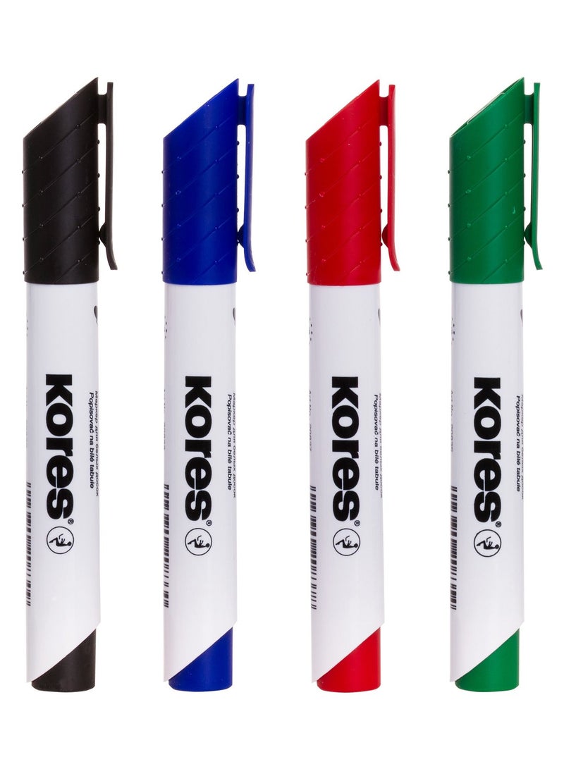 Kores Set of 4 Round Tip Whiteboard Marker Pen - Image 2