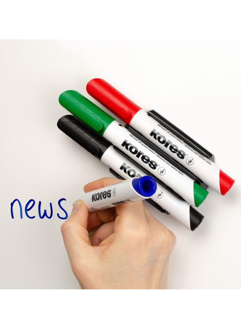 Kores Set of 4 Round Tip Whiteboard Marker Pen - Image 4