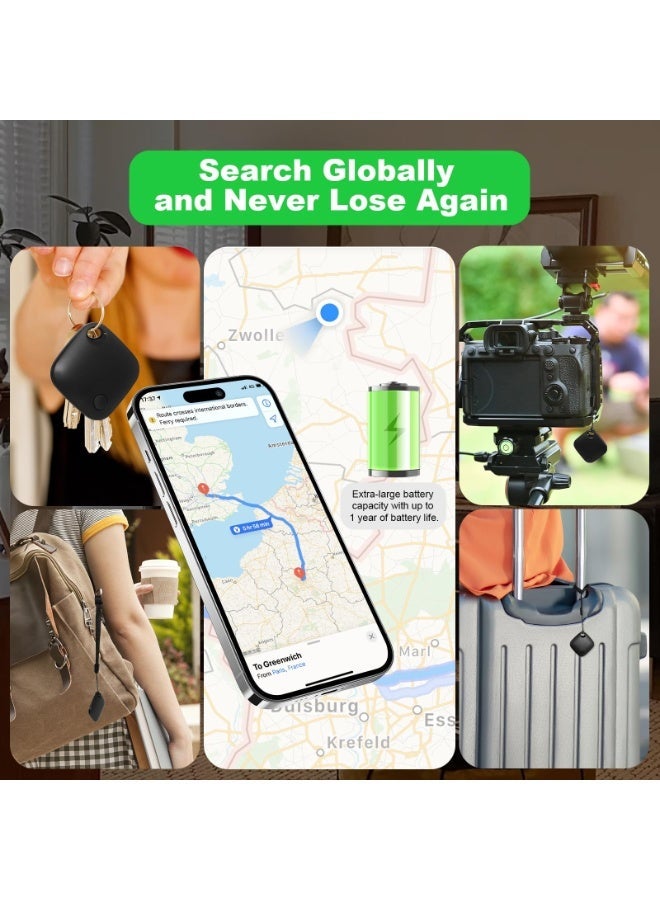 SIGood Smart GPS Tracker for Pets, Vehicles, Keys & Luggage - Compatible with Apple Find My App (iOS Only), Real-Time Global Location Tracking, Long Battery Life, Geo-Fencing, 1 Pack-Black - Image 5