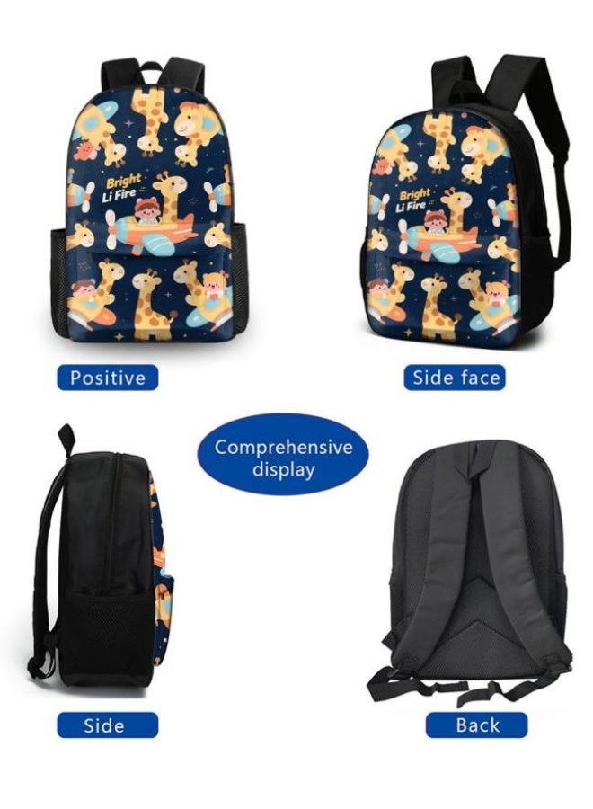 Bright Li Fire Three-piece set of cartoon bags, easily cope with various occasions (students, children, friends' outings, mountain climbing, schooling, etc.) | Backpack + hand-held + stationery bag | School season/holiday gifts - 114 - Image 3