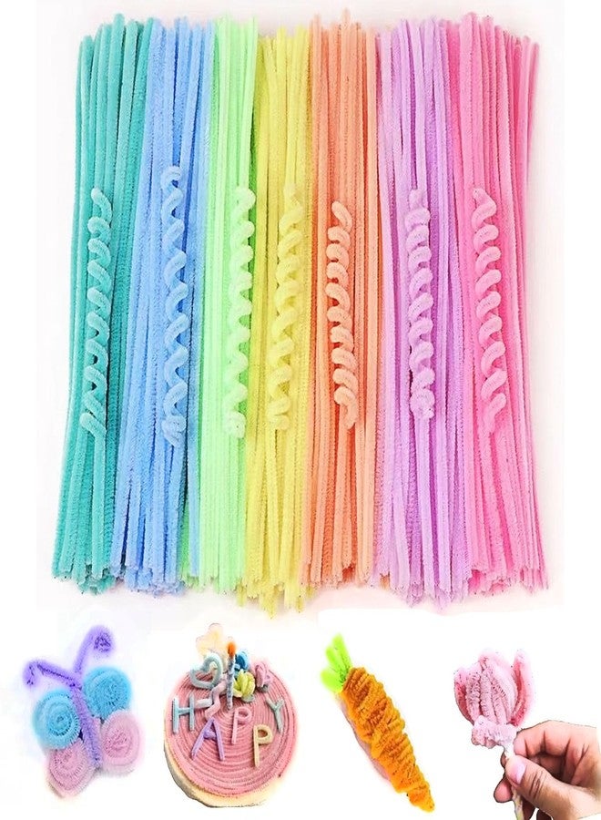XPPZHKY 200Pcs Thick Pipe Cleaners Crafts Chenille Stems Supplies Pastel Macaron Candy Color Pipe Cleaner Crafts for Creative DIY Christmas Decorations DIY Art Craft Projects 7Colors - Image 1