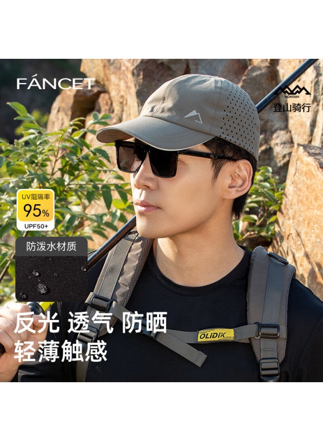 Fancet Men's Summer Outdoor Waterproof Quick-dry Baseball Cap Laser Perforated Mesh Breathable Sun Protection Visor Hat - Image 1