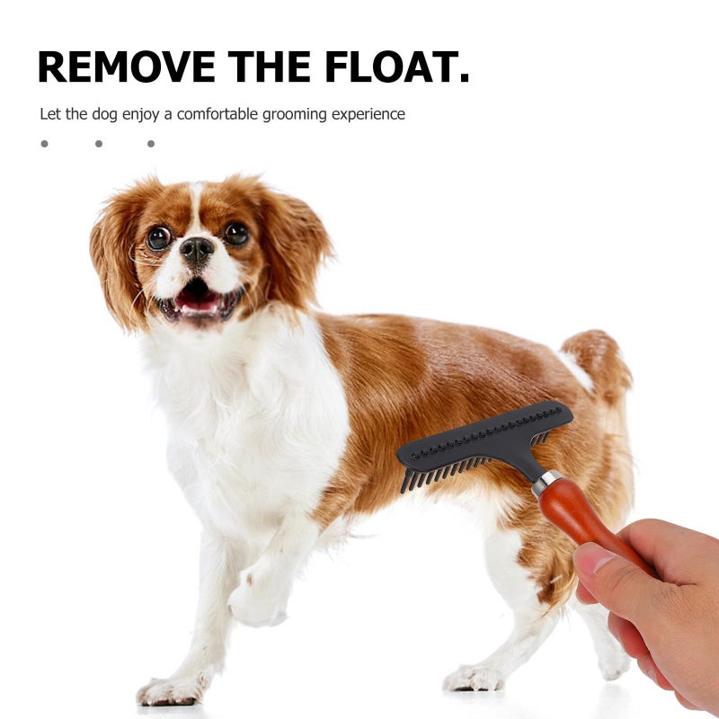 Homoyoyo Dog Grooming Dematting Rake Undercoat Shedding Brush For Large Dogs Pet Hair Removal Detangling Comb Suitable Thick Fur Shedding Control Black - Image 4