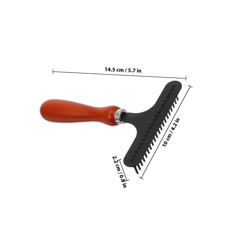 Homoyoyo Dog Grooming Dematting Rake Undercoat Shedding Brush For Large Dogs Pet Hair Removal Detangling Comb Suitable Thick Fur Shedding Control Black - Image 3