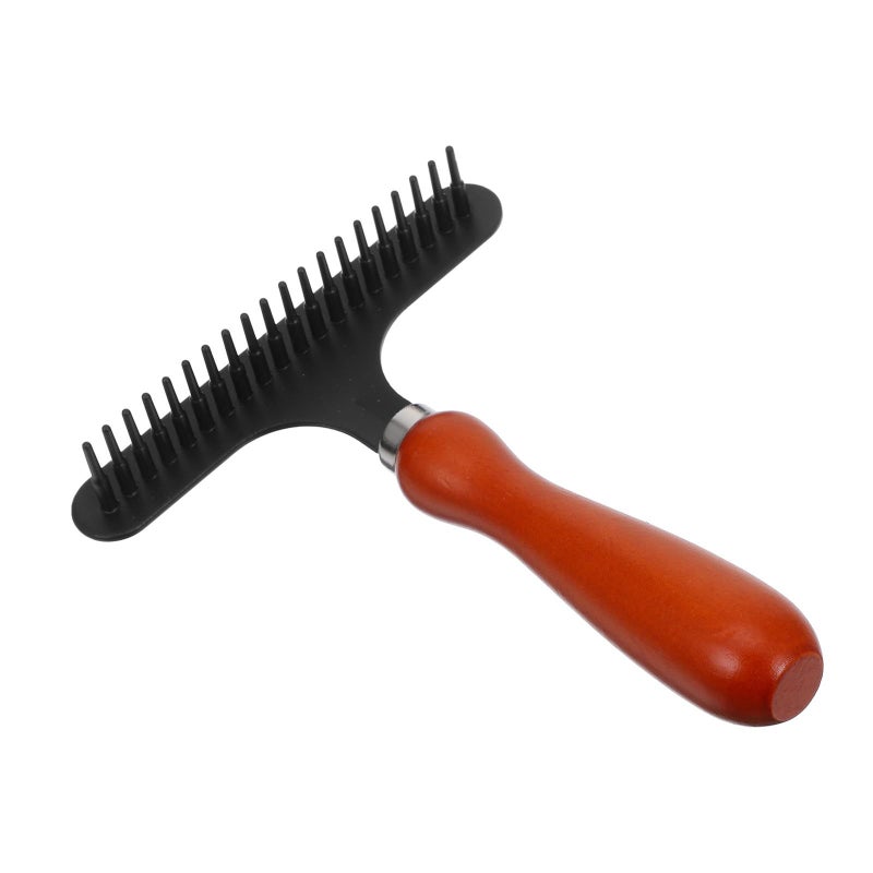 Homoyoyo Dog Grooming Dematting Rake Undercoat Shedding Brush For Large Dogs Pet Hair Removal Detangling Comb Suitable Thick Fur Shedding Control Black - Image 2