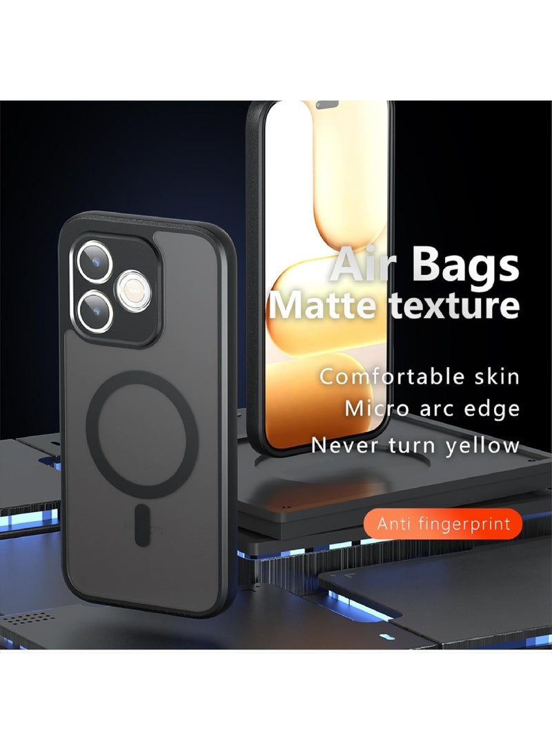 Adando Magnetic Protective Case Compatible with Honor 600 Lite, [Anti-Fingerprint and Anti-Scratch], Translucent Frosted Protective case with Honor 600 Lite (Black) - Image 2